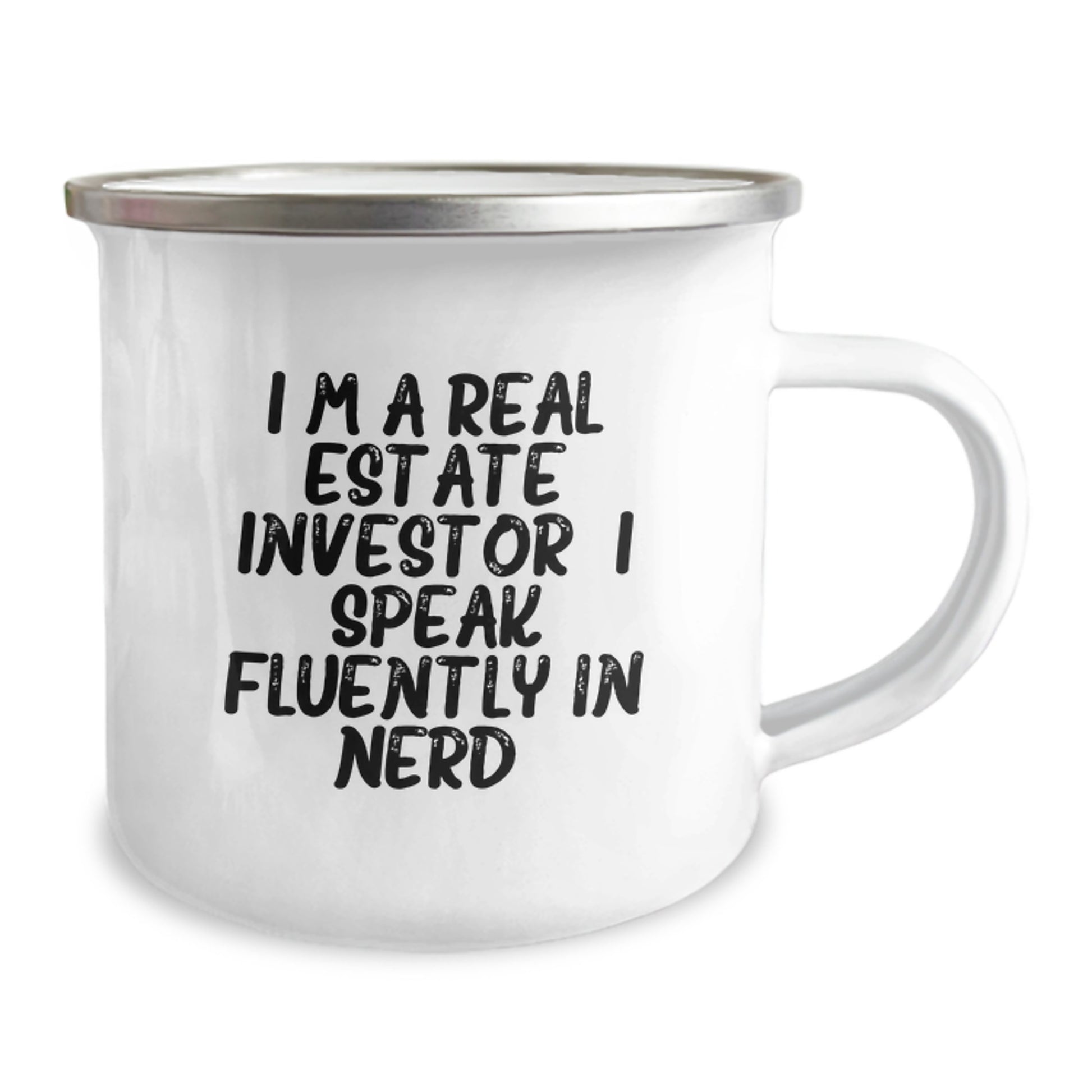 Funny Real Estate Investor Gifts - Gifts from Men to Real Estate Investor Friends - I Speak Fluently In genius Engraved Camping Mug for Real Estate Investor Men - Image 2