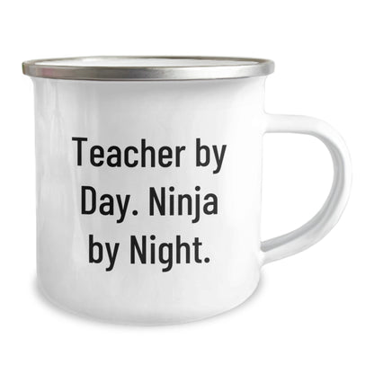 Teacher Gifts from Friends - Teacher By Day. Ninja By Night. Birthday Unique Gifts for Teachers - Funny Camping Mug - Image 2