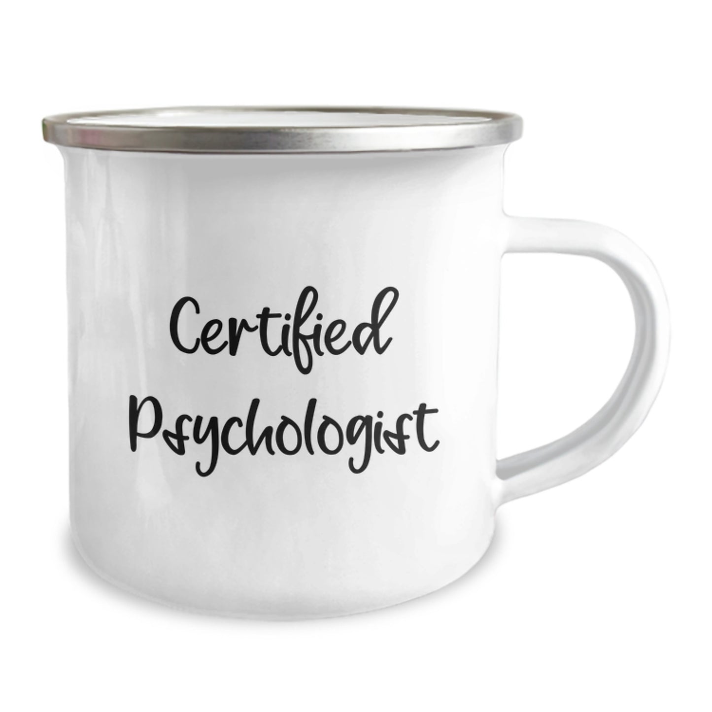 Gifts from Friends and Family for Psychologist on Valentine's - Funny Quote Camping Mug, 12 oz Stainless Steel with Enamel Finish - Image 2