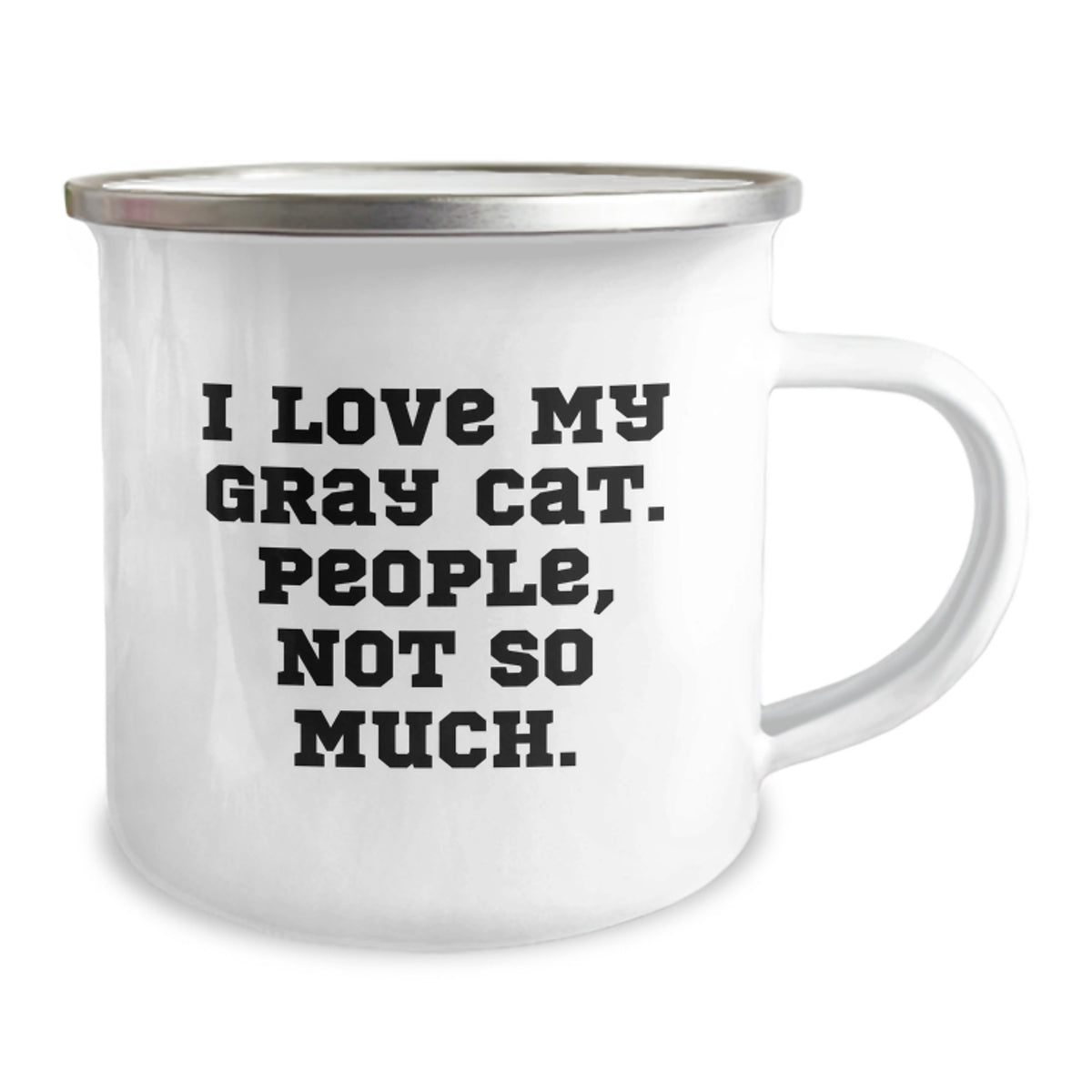 Funny Gray Cat Camping Mug Gifts for Men from Friends on Birthday - Image 2