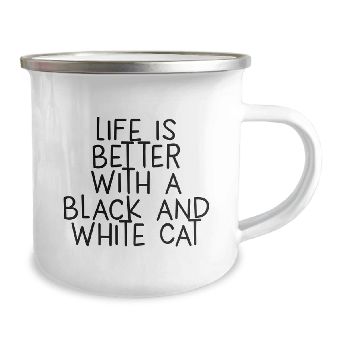 Black and White Cat Camping Mug - Funny Quote Gifts for Black and White Cat Lovers from Friends - Birthday Unique Gifts for Men Women - Image 2