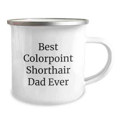 Funny Colorpoint Shorthair Cat Gifts for Dad - Best Dad Ever Camping Mug for Birthday Unique Gifts from Family - Image 2