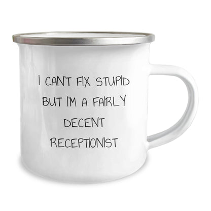 Funny Receptionist Gifts from Friends and Family - Camping Mug for Birthday Unique Presents - Image 2
