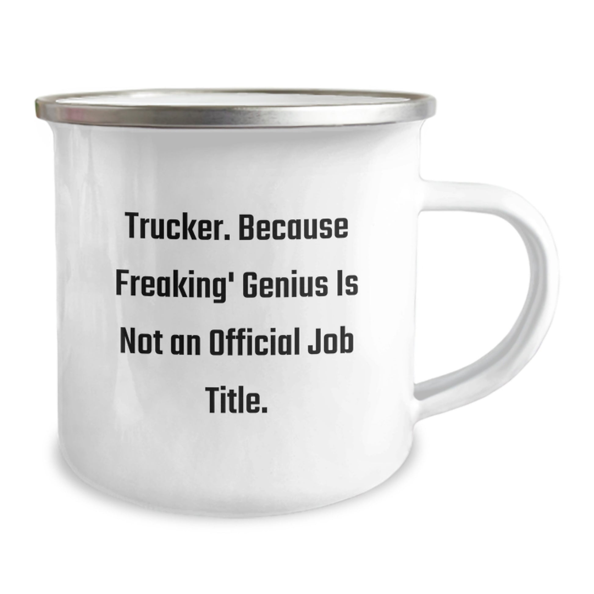 Funny Trucker Gifts for Men - 'Trucker. Because Freaking' genius Is Not An Official Job Title.' Camping Mug for Graduation - Gifts from Friends or Family - Image 2
