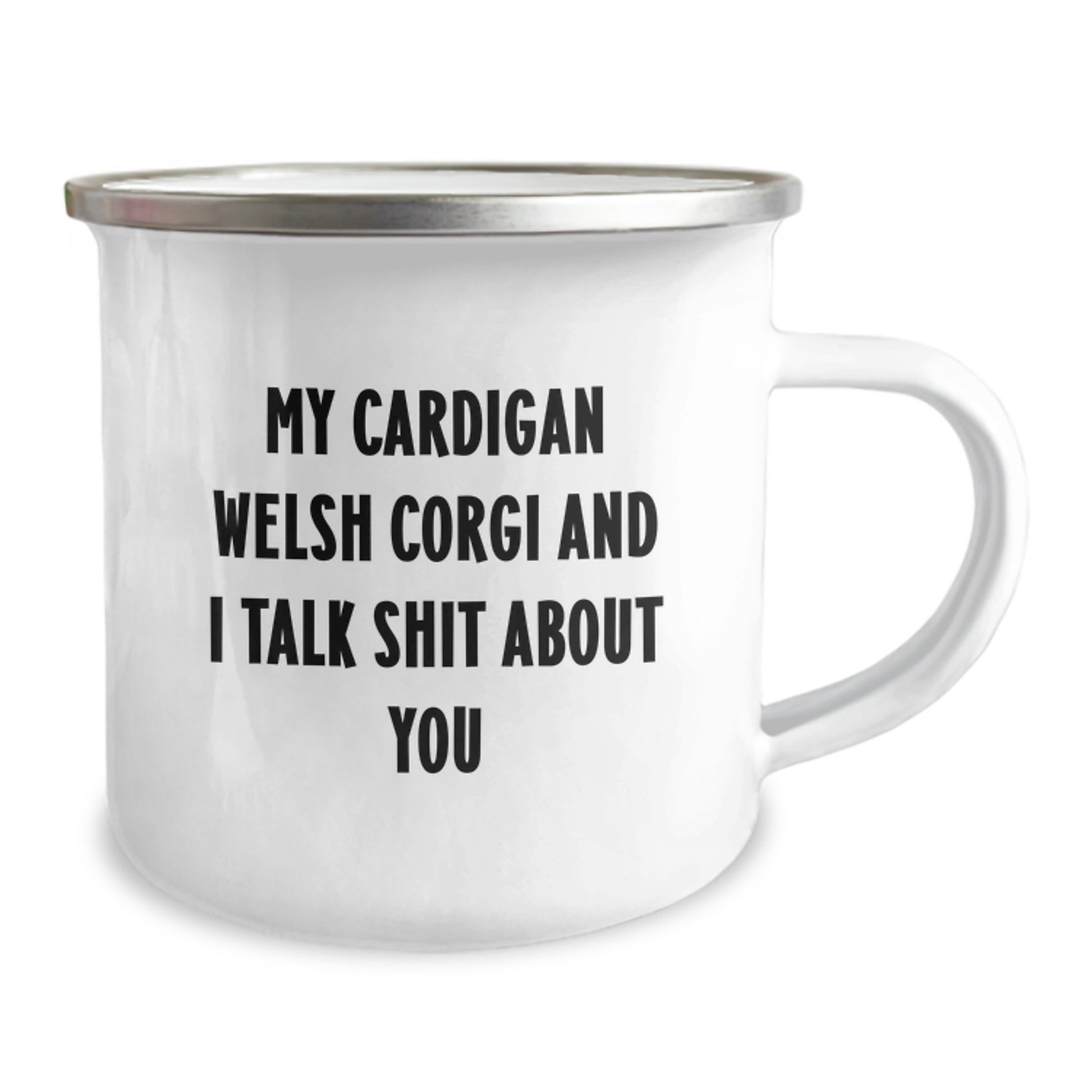 Funny Cardigan Welsh Corgi Dog Gifts for Men from Family on Graduation - My Cardigan Welsh Corgi And I Talk Shit About You Quote Camping Mug - Image 2