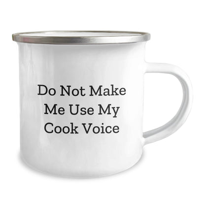 Funny Graduation Gifts for Cooks - Camping Mug from Friends - 'Do Not Make Me Use My Cook Voice' Quote - Image 2