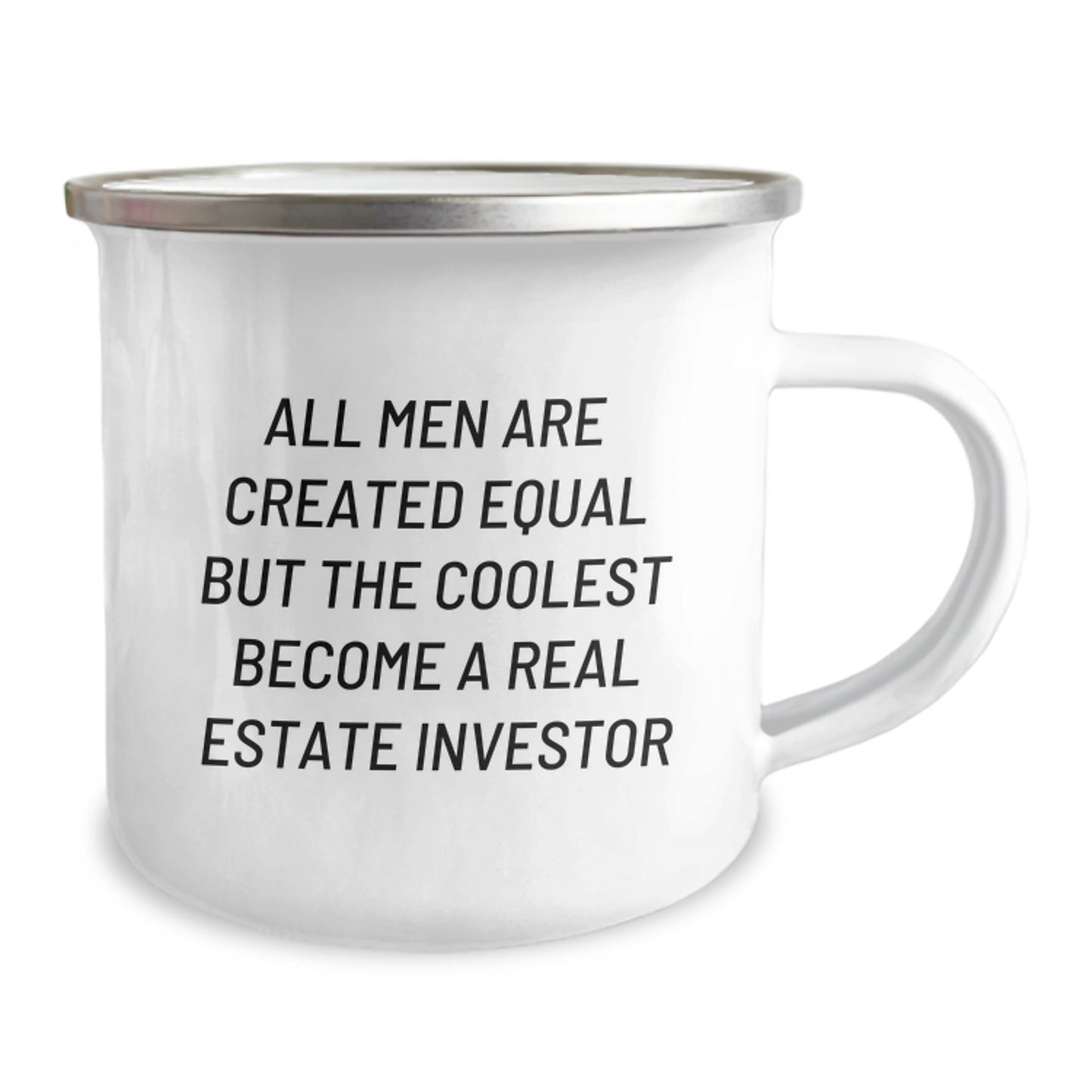 Funny Real Estate Investor Gifts for Men from Friends on Birthday, Coolest Become Real Estate Investor Quote Camping Mug - Image 2