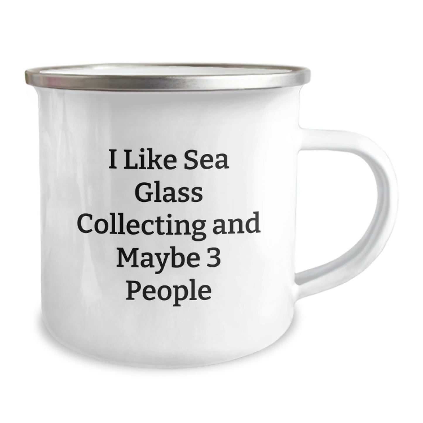 Unique Sea Glass Collecting Gifts for Friends and Family, Funny Quote 'I Like Sea Glass Collecting And Maybe 3 People', Christmas Camping Mugs - Image 2
