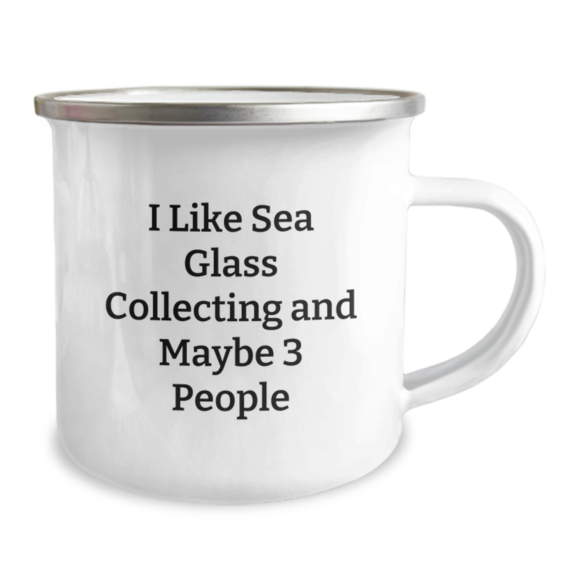 Unique Sea Glass Collecting Gifts for Friends and Family, Funny Quote 'I Like Sea Glass Collecting And Maybe 3 People', Christmas Camping Mugs - Image 2