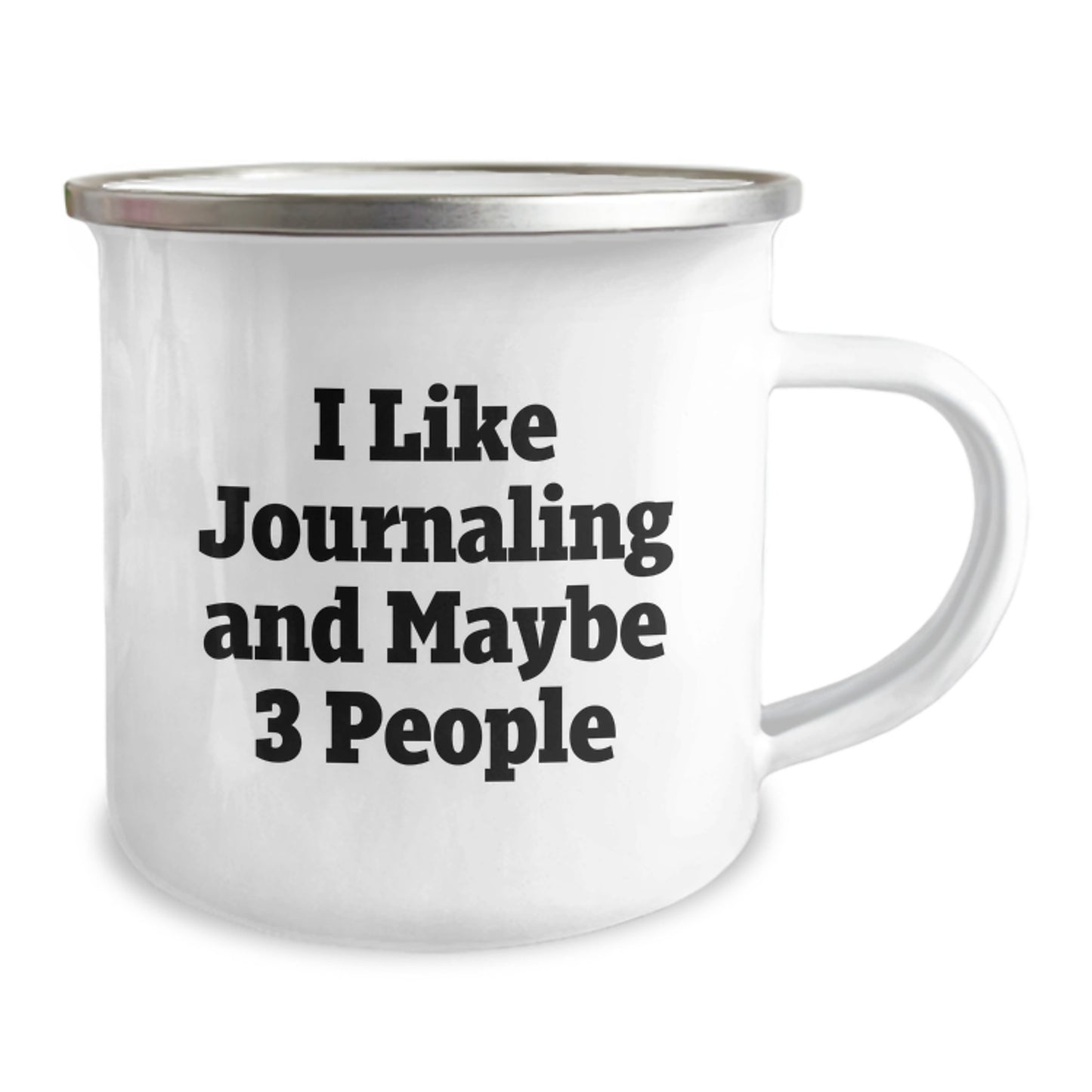 Funny Journaling Gifts for Friends from Family - 'I Like Journaling And Maybe 3 People' Camping Mug for Graduation - Image 2