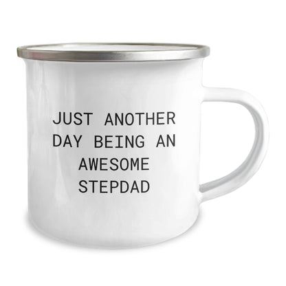 Funny Stepdad Gifts, Just Another Day Being An Awesome Stepdad Camping Mug, Birthday Presents for Stepdad, Gifts from Friends, Gifts for Stepdad, Perfect Camping Mug - Image 2