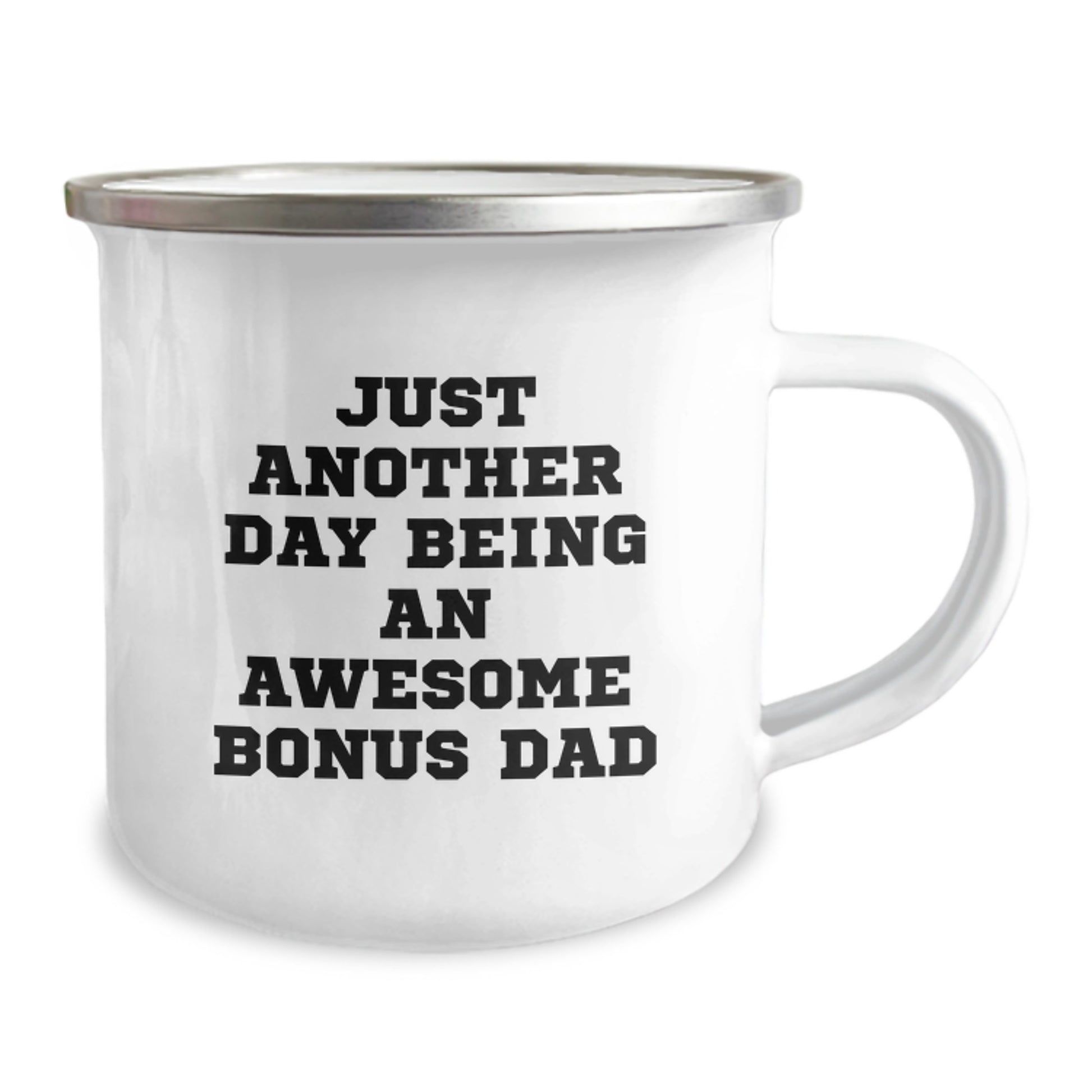 Funny Bonus Dad Gifts for Men from Family - 'Just Another Day Being An Awesome Bonus Dad' Camping Mug for Graduation - Image 2
