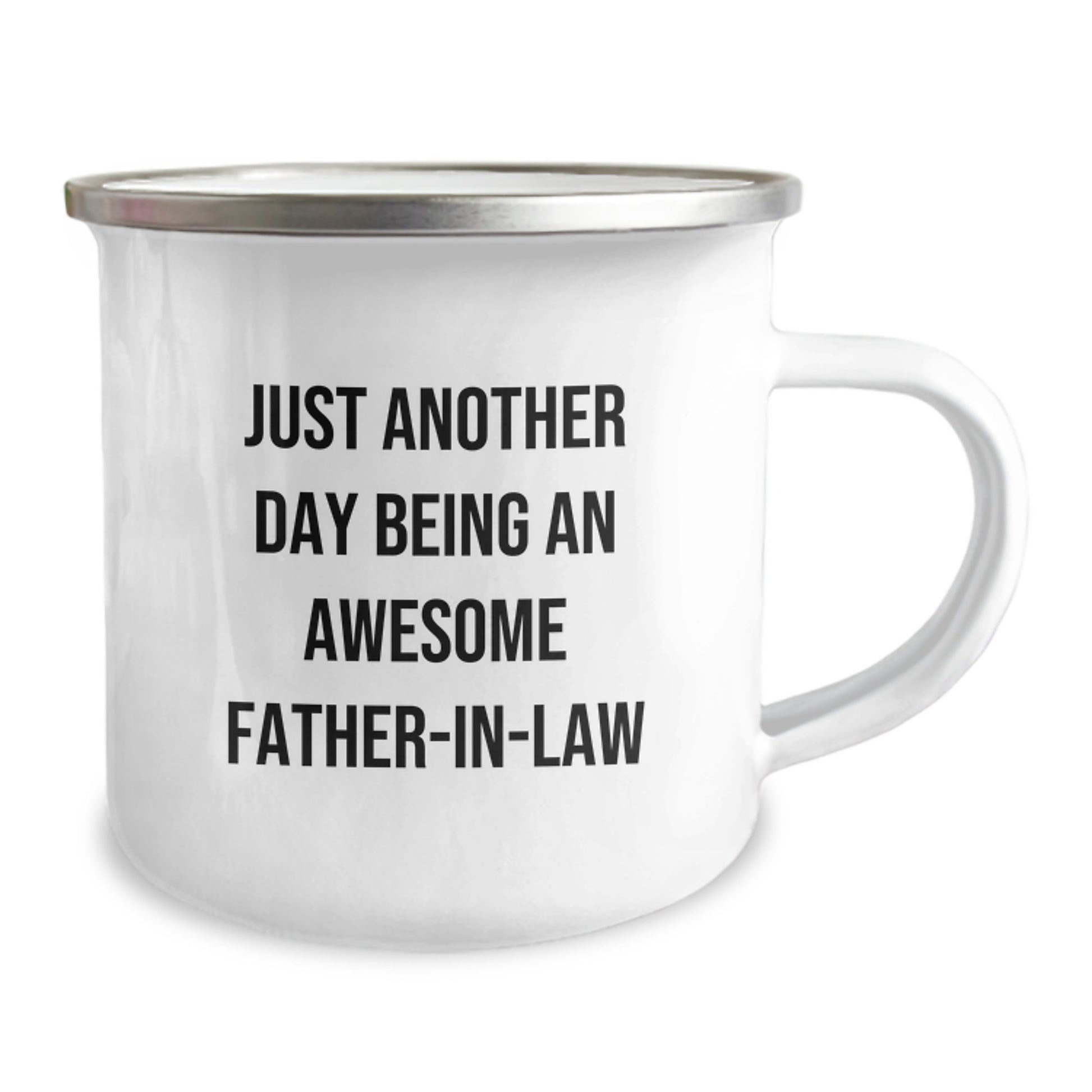 Funny Father-in-law Gifts from Family - Just Another Day Being An Awesome Father-in-law Birthday Unique Camping Mug for Dad - Image 2