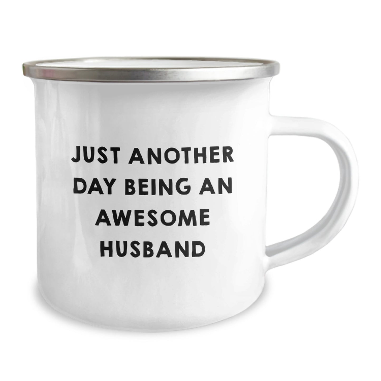 Funny Husband Gifts for Him - Just Another Day Being An Awesome Husband - 12 oz Stainless Steel Camping Mug, Birthday Unique Gifts from Men to Husband - Image 2