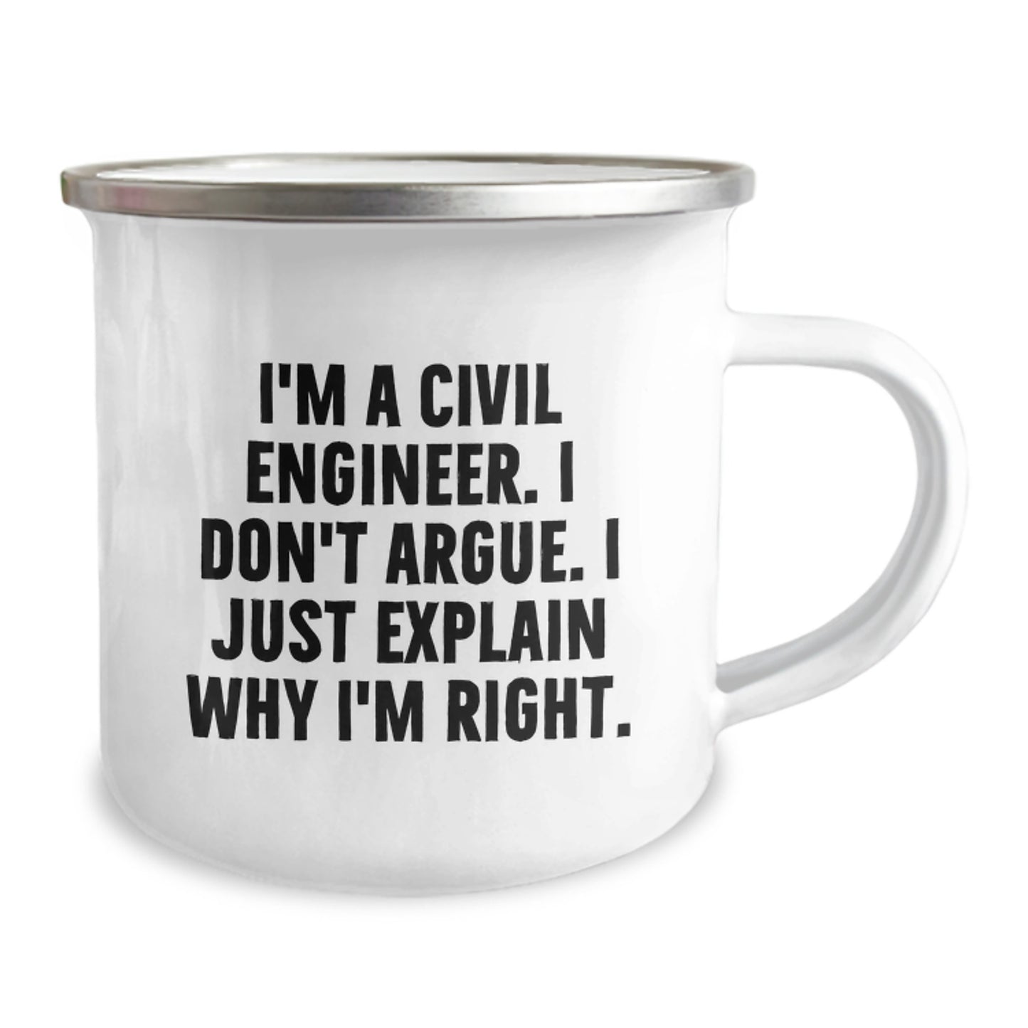 Civil Engineer Camping Mug, Funny Quote Gifts from Men to Friends, Unique Christmas Unique Gifts for Civil Engineers - Image 2
