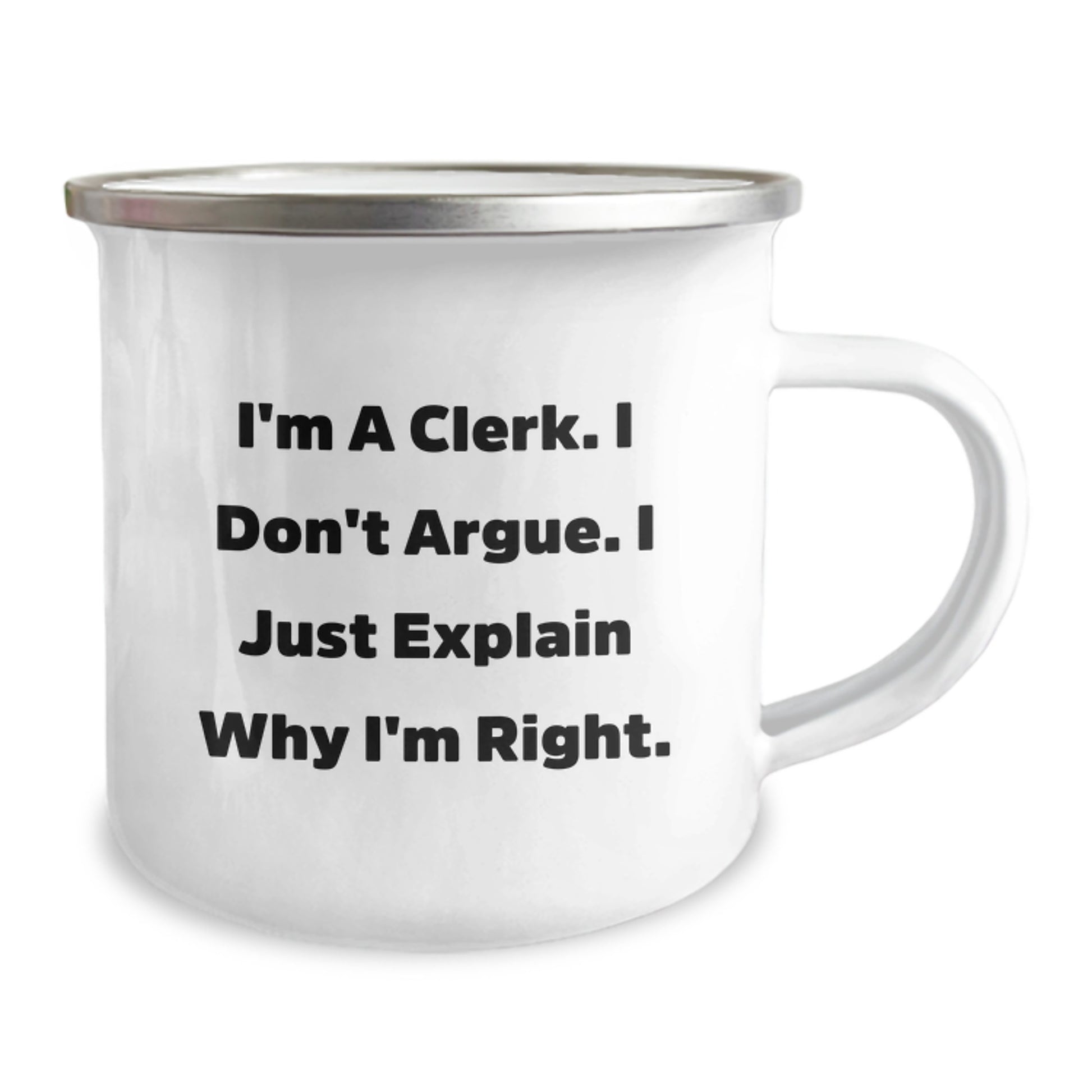 Funny Clerk Gifts from Friends Christmas Unique Gifts for Men - I'm A Clerk Camping Mug - 12 oz Stainless Steel - Image 2