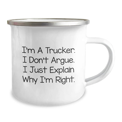 Funny Trucker Gifts for Christmas Unique - 'I'm A Trucker' Camping Mug for Him from Friends and Family - Image 2