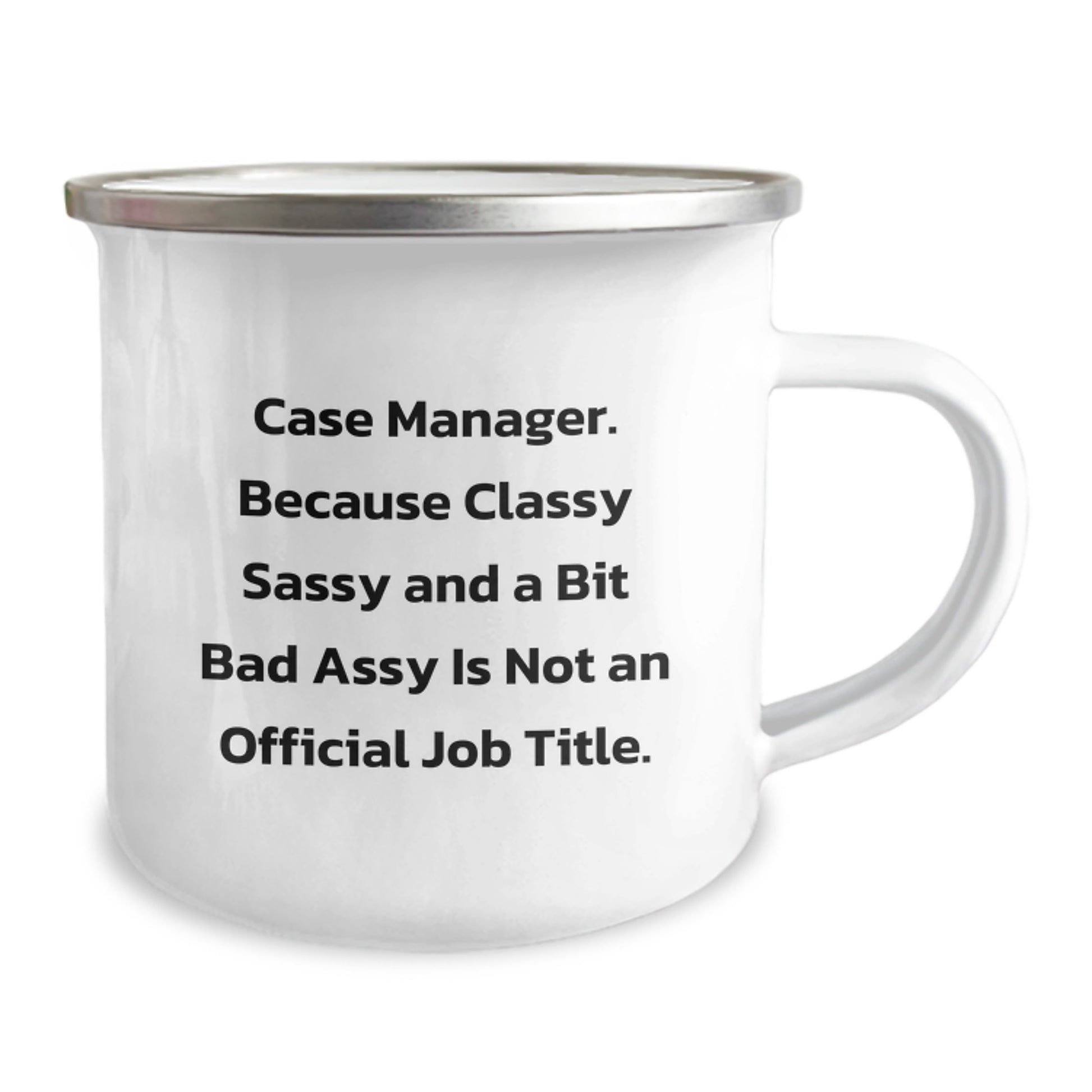 Case Manager Humor Gifts from Friends, Unique Birthday Unique Gifts for Case Manager, 12 oz Camping Mug with Funny Quote - Image 2