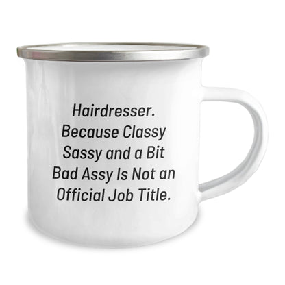 Funny Hairdresser Gifts for Women - Camping Mug w/ Quirky Humor - Gifts from Friends, Perfect Christmas Unique Gifts for Hairdresser, Funny Stylist Humor - Image 2