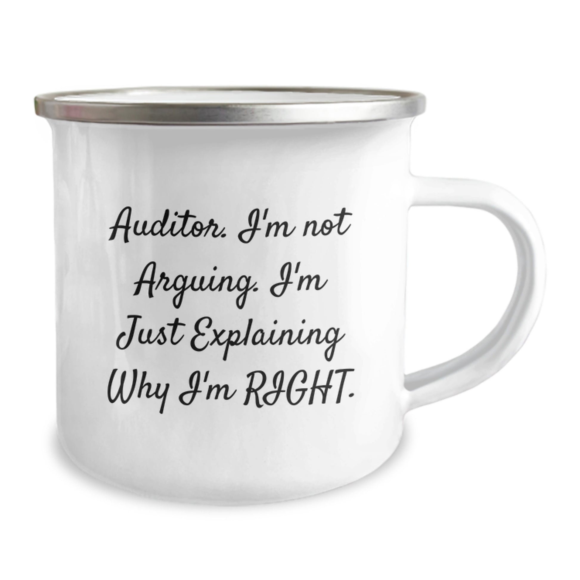 Funny Auditor Camping Mug Gifts for Auditor Friends and Family This Christmas, 'I'm Not Arguing I'm Just Explaining Why I'm Right' Unique Presents from Colleagues - Image 2