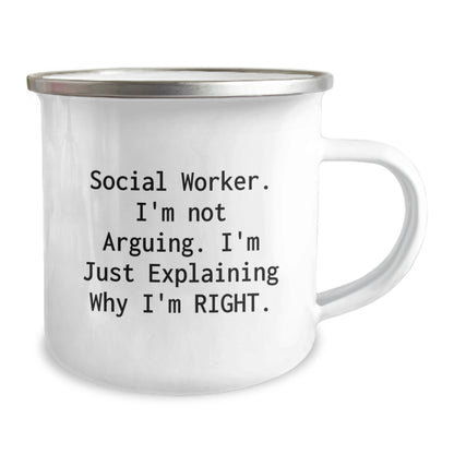 Funny Social Worker Gifts, Camping Mug for Social Workers, 'I'm Not Arguing. I'm Just Explaining Why I'm Right' Christmas Unique Gifts from Friends, Family, or Coworkers - Image 2