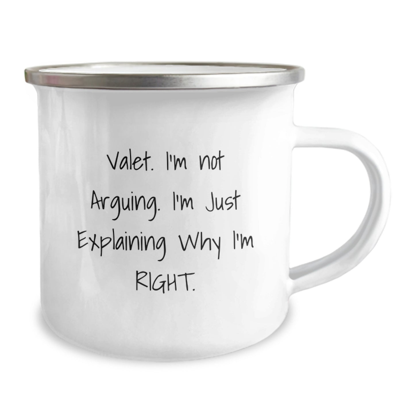 Valet Gifts for Him, Funny Camping Mug for Men, 'I'm Not Arguing. I'm Just Explaining Why I'm Right.', Christmas Unique Gifts from Friends to Valet - Image 2
