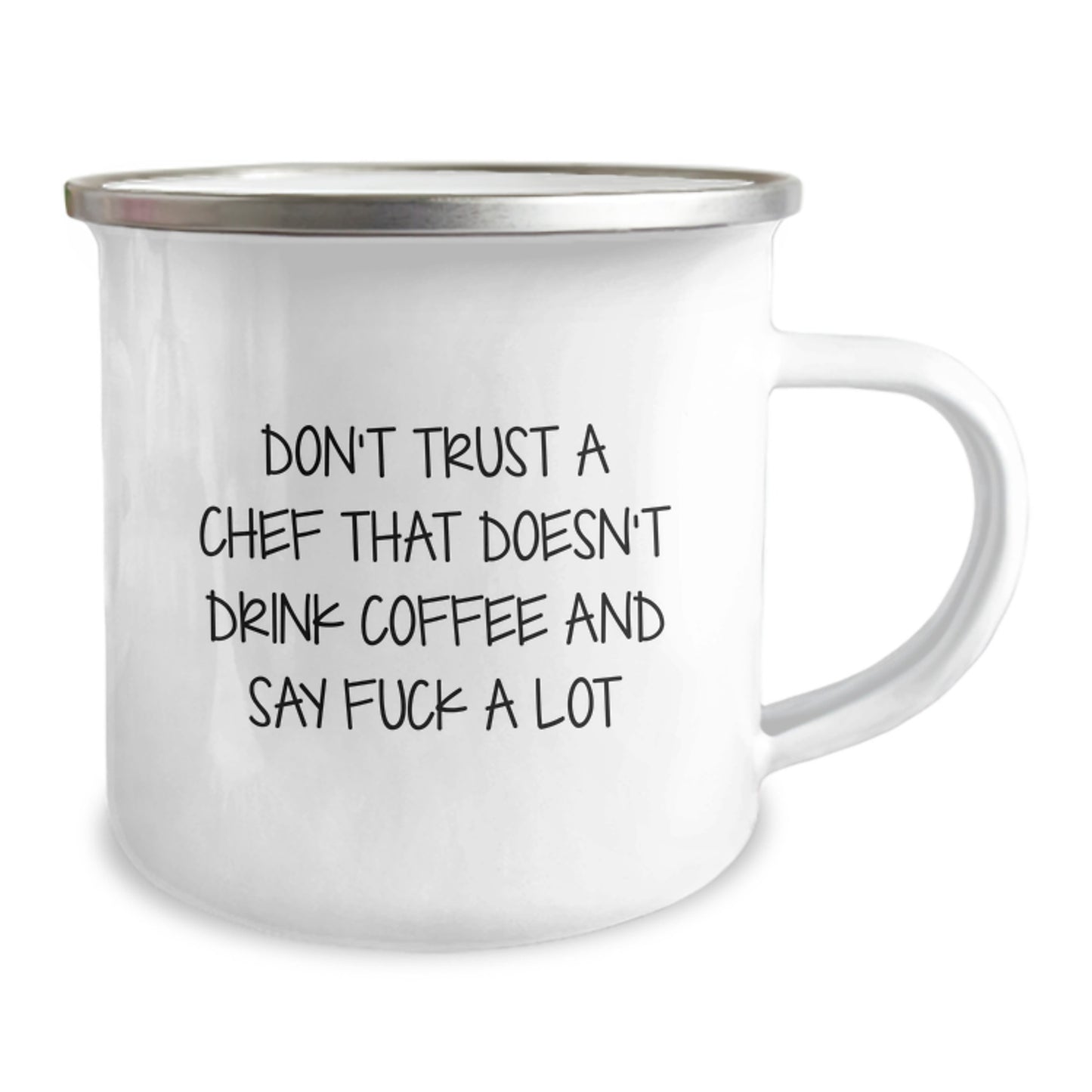 Funny Chef Gifts from Friends and Family - Camping Mug for Men with Inspirational Quote 'Don't Trust A Chef' - Christmas Unique Ideas for Chef Enthusiasts - Image 2