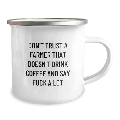 Funny Farmer Gifts from Men to Farmers - Don't Trust A Farmer Without Coffee - Christmas Unique Gifts for Farmers - Image 2