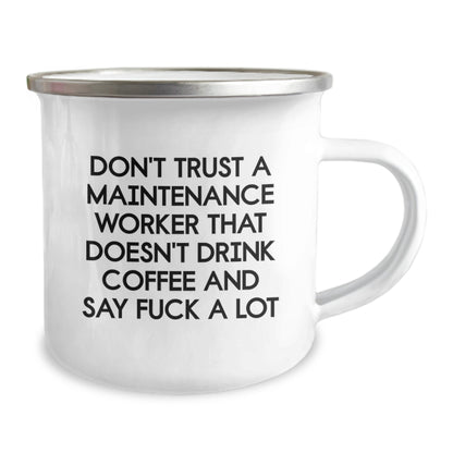 Funny Maintenance Worker Gifts from Men Christmas Unique Gifts for Maintenance Worker Men Funny Camping Mug - Image 2