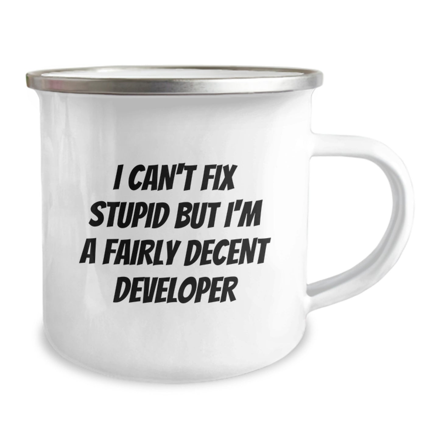 Funny Developer Gifts, Birthday Unique Gifts for Men, I'm A Fairly Decent Developer Camping Mug, Developer Humor - Image 2