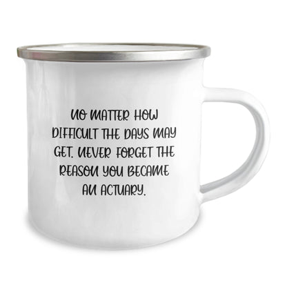 Gifts from Friends to Actuary Men Unique Birthday Unique Gifts - Funny Quote Actuary Inscription on Camping Mug for Actuary - Image 2