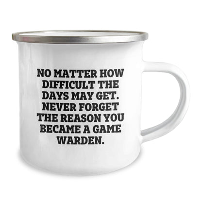 Game Warden Inspirational Gifts from Men to Game Wardens for Mother's Day Unique Camping Mug, Never Forget The Reason You Became A Game Warden - Funny Camping Mugs for Game Wardens - Image 2