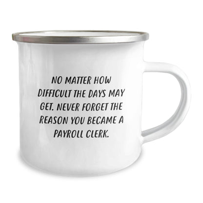 Funny Payroll Clerk Gifts for Men, Unique Birthday Unique Gifts from Friends, Inspirational Camping Mug for Payroll Clerk Coworkers - Image 2