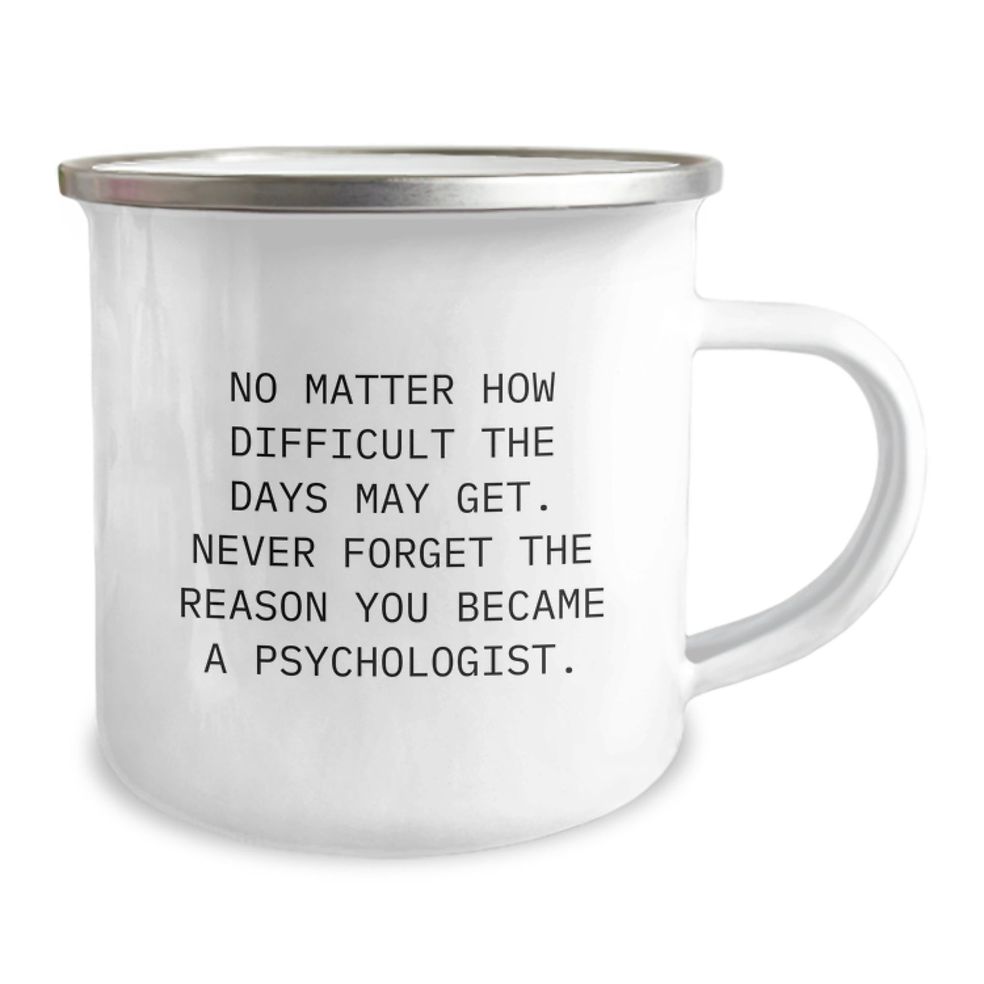 Funny Inspirational Psychologist Gifts from Men for Psychologist Friends and Family, Psychologist Camping Mug No Matter How Difficult The Days May Get. - Image 2