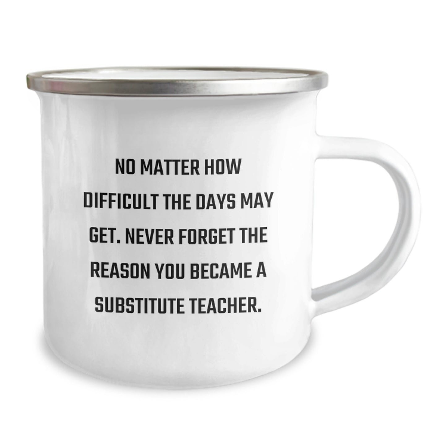 Funny Substitute Teacher Inspirational Gifts for Men Women Coworkers - Camping Mug 'Never Forget Why You Teach' - Unique Christmas Memorable Presents from Friends - Image 2