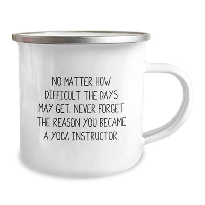 Yoga Instructor Birthday Unique Gifts from Men, Women, or Friends - Inspirational Camping Mug for Yoga Lovers - Never Forget Reason Became Yoga Instructor - Image 2