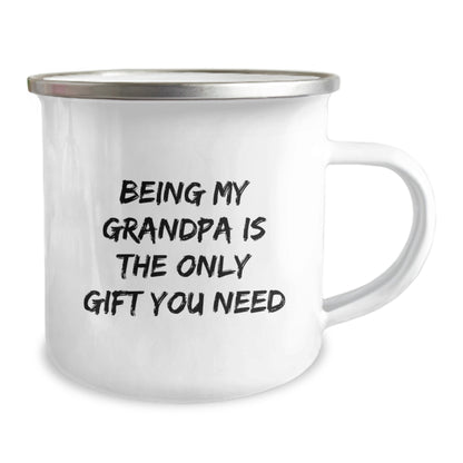 Funny Grandpa Gifts from Men to Grandpa - Being My Grandpa Is The Only Gift You Need Camping Mug - Image 2