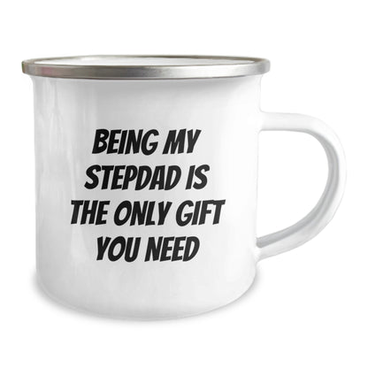 Funny Stepdad Gifts for Him, Birthday Unique Gifts from Family, Camping Mug with 'Being My Stepdad Is The Only Gift You Need' - Image 2