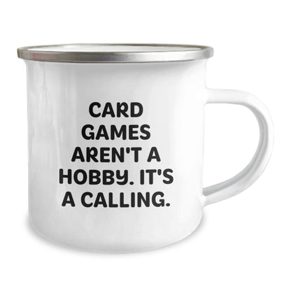 Funny Card Games Enthusiast Gifts from Men to Women on Mother's Day Camping Mug - Card Games Aren't A Hobby, It's A Calling. - Image 2