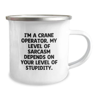 Funny Crane Operator Gifts - I'm A Crane Operator Mug, Camping Mug for Crane Operator, Father's Day Unique Presents from Men to Friends, Family - 12oz Stainless Steel - Image 2