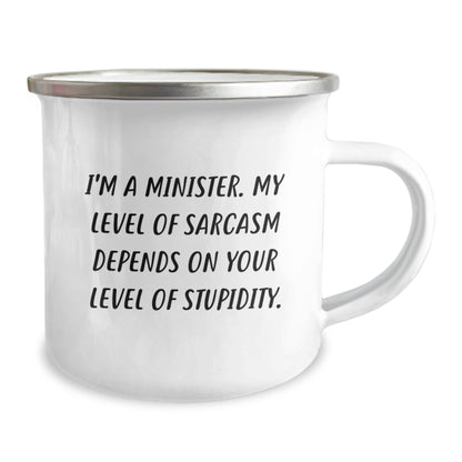 Funny Sarcasm Minister Camping Mug Gifts from Friends for Men on Birthday Unique - Image 2