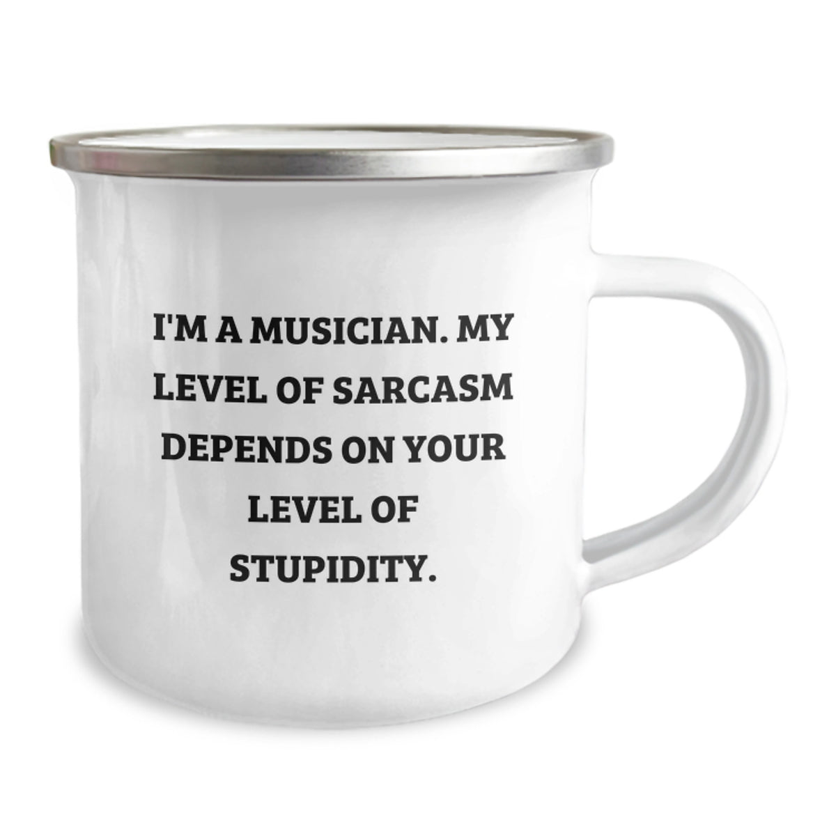 Funny Musician Gifts from Men, Unique Musician Mug for Mother's Day, Camping Mug for Musicians - 'I'm A Musician. My Level Of Sarcasm Depends On Your Level Of Stupidity.' - Image 2