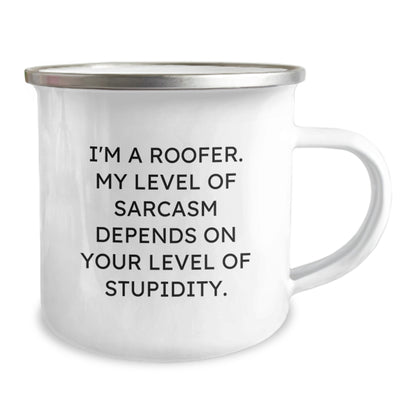 Roofer Birthday Unique Gift Ideas, Funny Camping Mug for Roofer Friends, Gifts from Men to Men, Unique Birthday Presents for Roofer Coworkers or Family - Image 2
