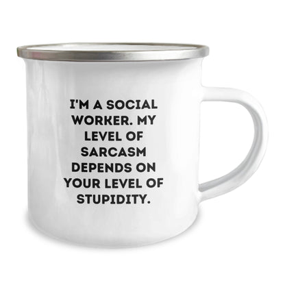 Funny Social Worker Gifts from Friends, Unique Valentine's Unique Gifts for Social Worker Men, Sarcasm Social Worker Camping Mug - Image 2