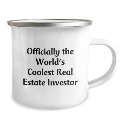 Real Estate Investor Gifts from Men, Funny 'Officially The World's Coolest Real Estate Investor' Camping Mug for Women - Image 2