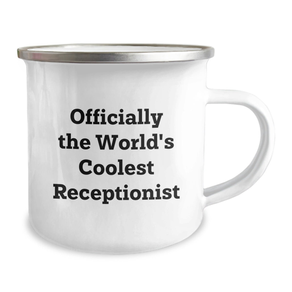 Unique Gifts from Family to Receptionist, Funny 'Officially The World's Coolest Receptionist' Camping Mug for Father's Day - Image 2