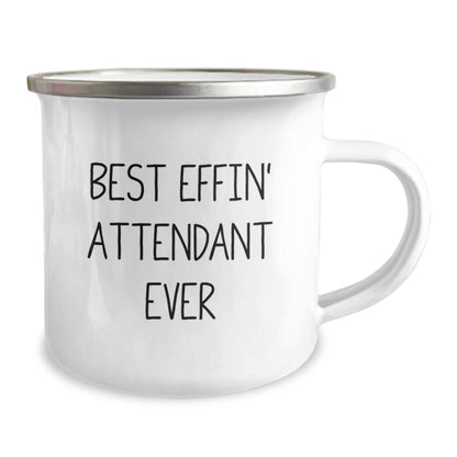 Funny Attendant Camping Mug Gifts for Attendant from Friends on Mother's Day, 'Best Effin' Attendant Ever', Unique Gifts for Attendant - Image 2