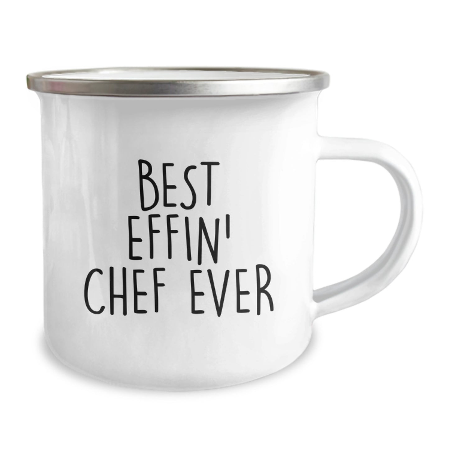 Funny Chef Gifts for Men - Best Effin' Chef Ever Camping Mug, Unique Valentine's Gifts from Family to Men, 12 oz Stainless Steel with Enamel Finish - Image 2