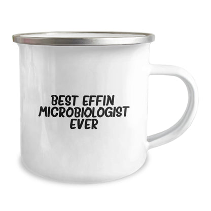 Funny Microbiologist Gifts for Men - Best Effin' Microbiologist Ever Enamel Camping Mug, 12 oz Stainless Steel, Birthday Unique Gifts for Him from Friends and Family - Image 2
