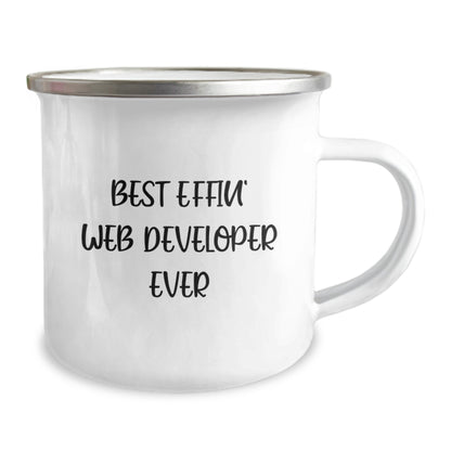 Funny Web Developer Gifts for Mom, Best Effin' Web Developer Ever Camping Mug, Customized Coffee Mug for Web Developer Mom - Image 2